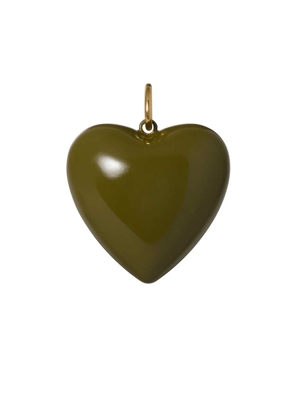 NWOT Roxanne Assoulin The Big Puffy Heart Charms Olive Heart